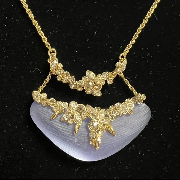 Alexis Bittar Crystal Lucite Necklace And Earrings Set
